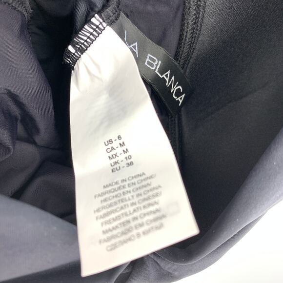 La Blanca Women's Size 6 One Piece Swimwear Stretch Twist Front Black - Picture 5 of 8